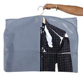 Kuber Industries Half Transparent Non Woven Men's Blazer Suit Cover|Zipper Closure & Sturdy Hook|Size 94 x 61 x 1 CM|Pack of 2 (Grey) - CTKTC041326